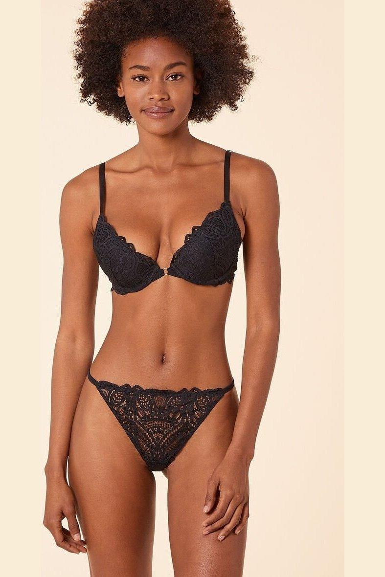 ETAM - תחתוני חוטיני תחרה ENIGME שחור - MASHBIR//365