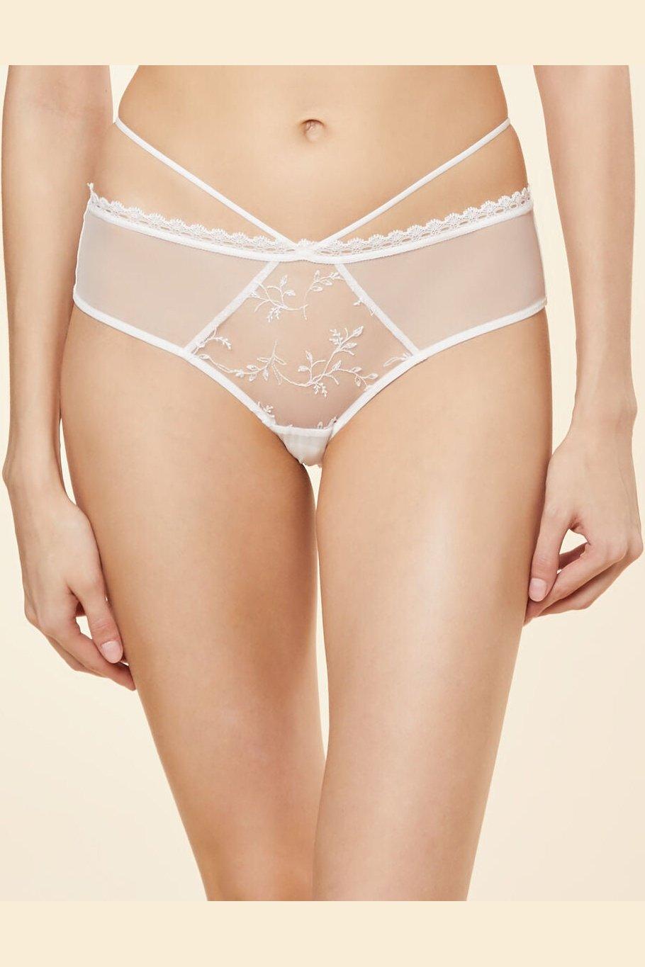 ETAM - תחתוני טול משולב רקמה FLIRT בצבע לבן - MASHBIR//365