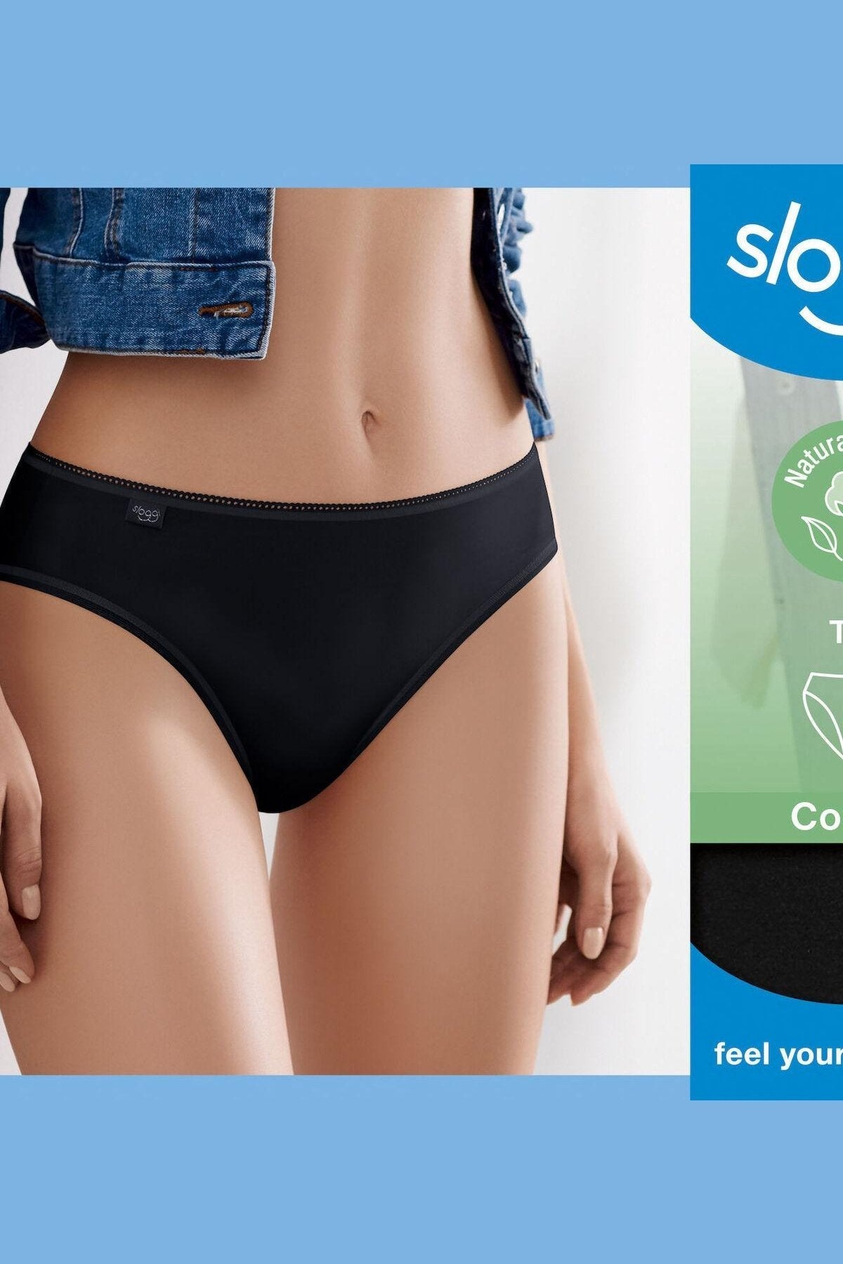 SLOGGI - תחתונים 24/7 COTTON TAI BRIEF שחור - MASHBIR//365