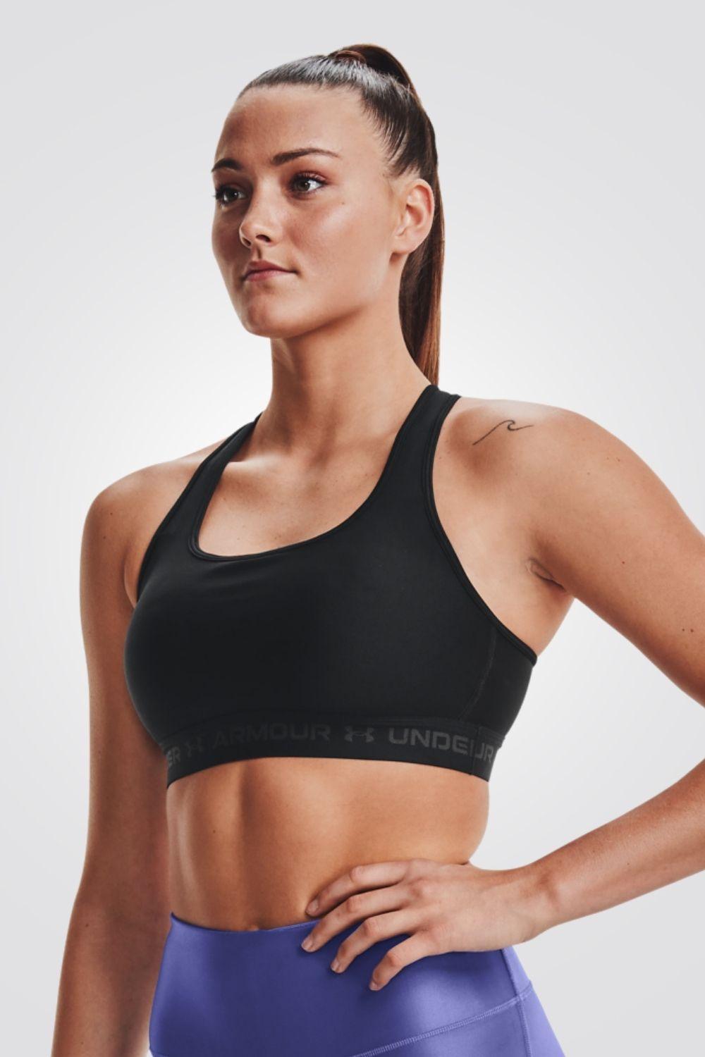UNDER ARMOUR - טופ אימון Mid Crossback בצבע שחור - MASHBIR//365