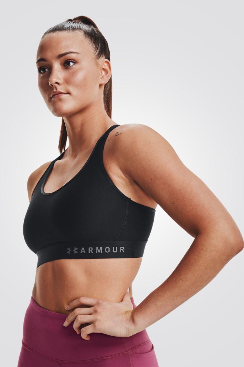 UNDER ARMOUR - טופ אימון Mid Sports בצבע שחור - MASHBIR//365