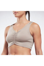 REEBOK - טופ אימון Studio Ruched בצבע חום - MASHBIR//365