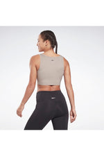 REEBOK - טופ אימון Studio Ruched בצבע חום - MASHBIR//365