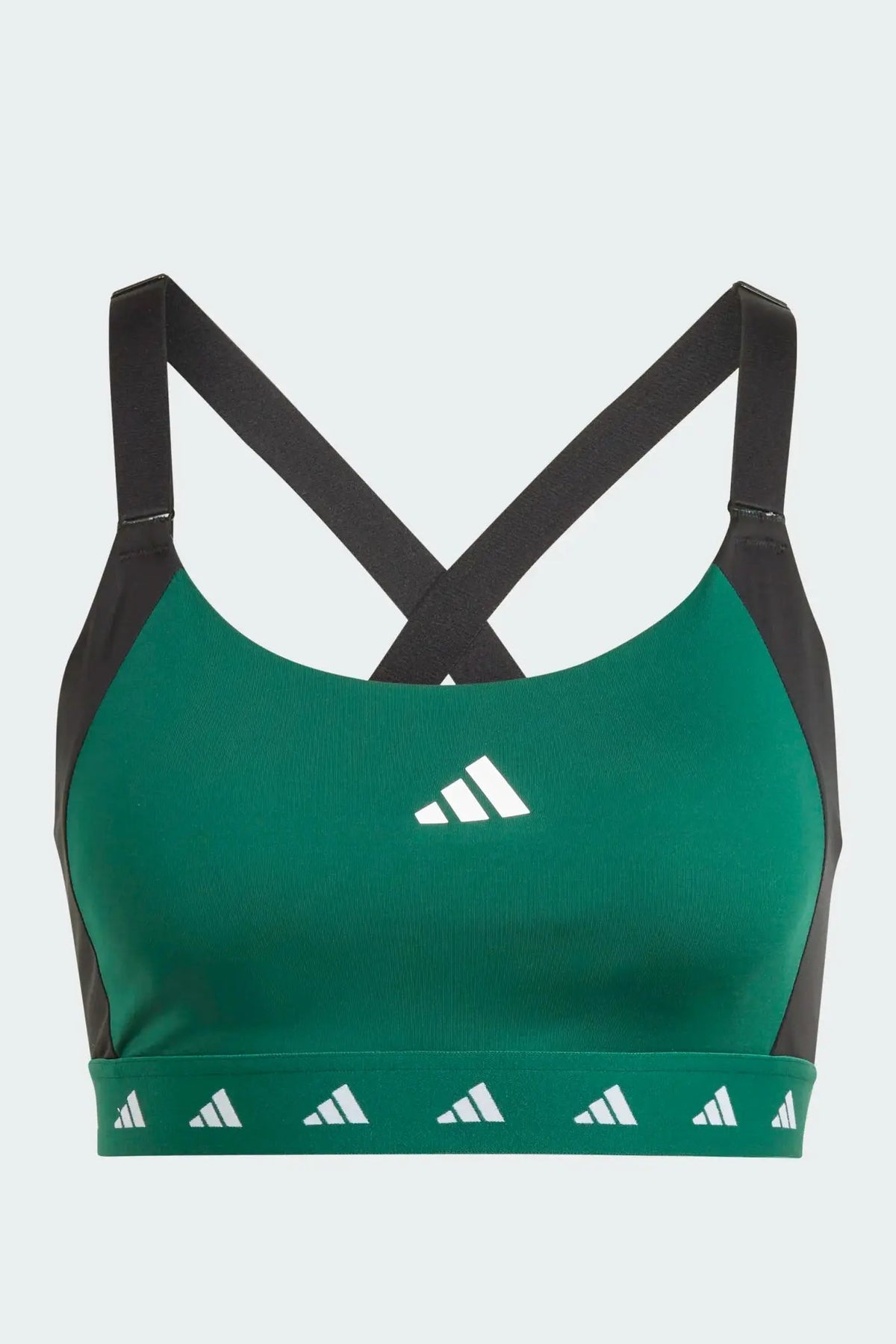 ADIDAS - טופ POWERIMPACT TRAINING MEDIUM-SUPPORT TECHFIT COLORBLOCK בצבע ירוק - MASHBIR//365