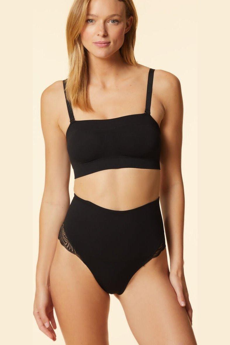 ETAM - טופ סטרפלס מעצב POWER שחור - MASHBIR//365