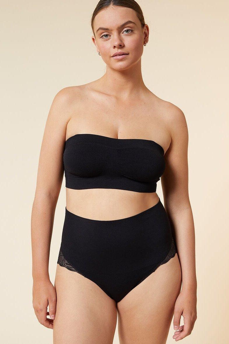 ETAM - טופ סטרפלס מעצב POWER שחור - MASHBIR//365