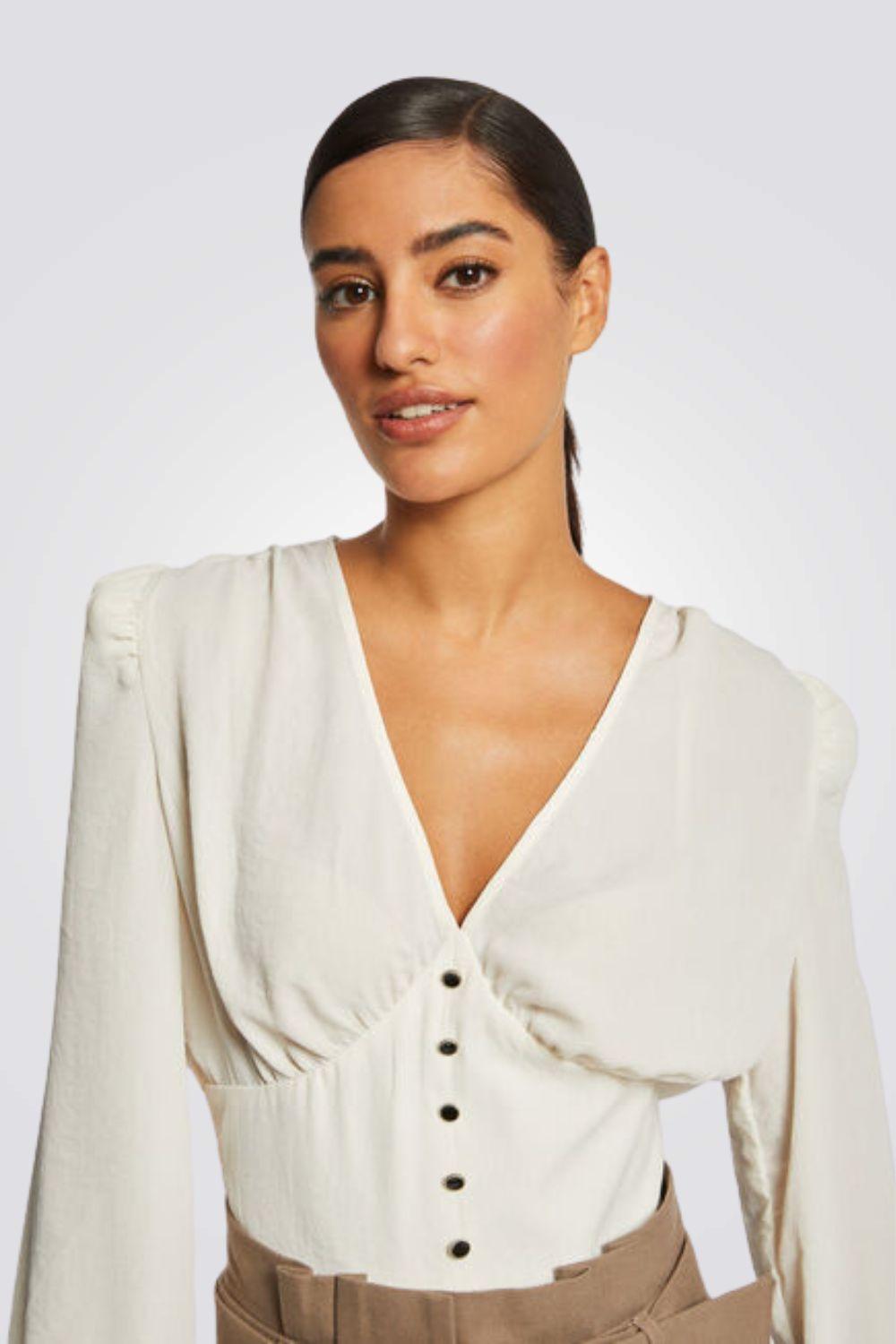 MORGAN - חולצה אלגנטית בצבע שנהב - MASHBIR//365