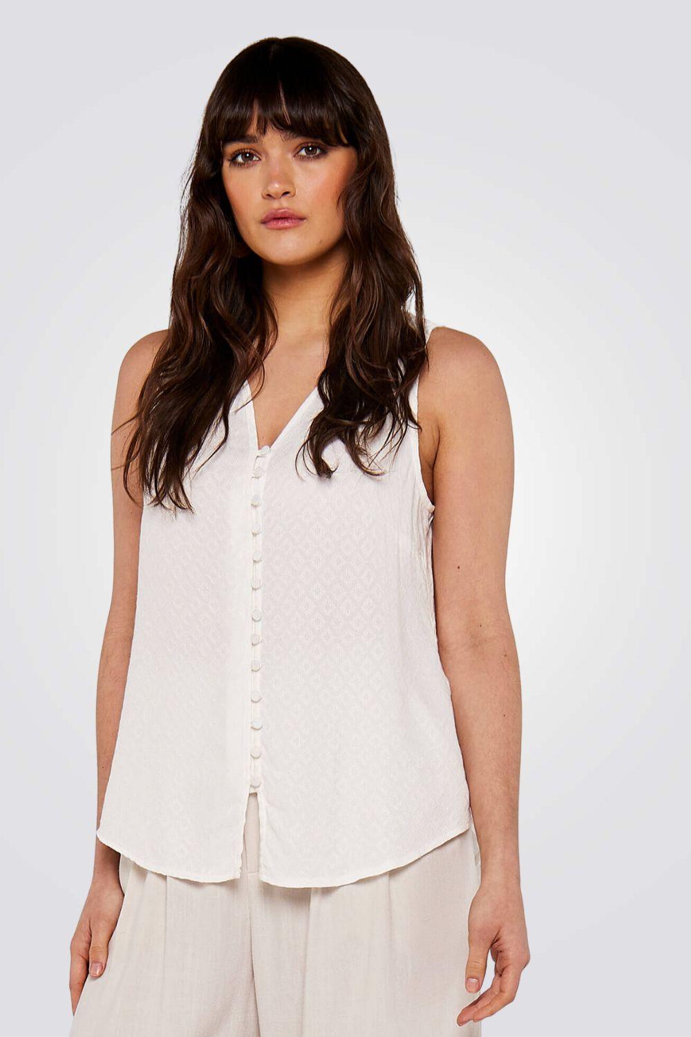 APRICOT - חולצה אלגנטית עם כפתורים בצבע לבן - MASHBIR//365