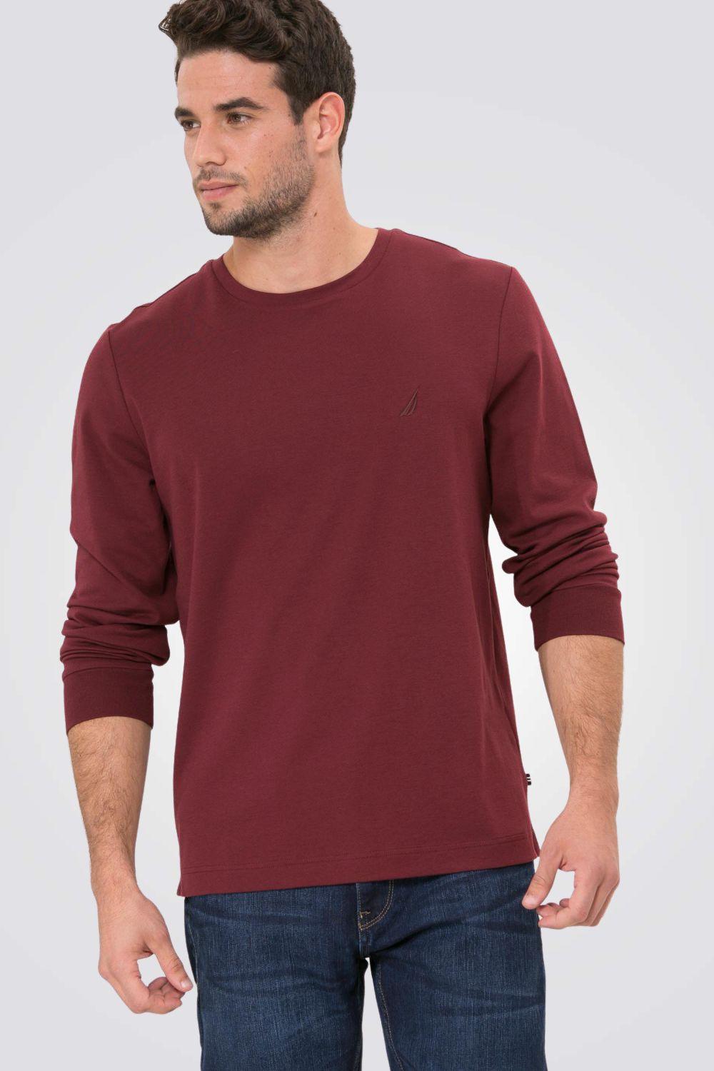 NAUTICA - חולצה ארוכה בצבע בורדו - MASHBIR//365