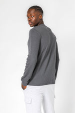 DELTA - חולצה ארוכה דקה מבד וופל בצבע אפור - MASHBIR//365