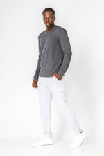 DELTA - חולצה ארוכה דקה מבד וופל בצבע אפור - MASHBIR//365