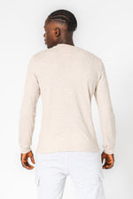 DELTA - חולצה ארוכה דקה מבד וופל בצבע בז' - MASHBIR//365