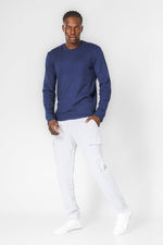 DELTA - חולצה ארוכה דקה מבד וופל בצבע NAVY - MASHBIR//365