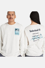 TIMBERLAND - חולצה ארוכה GRAPHIC TEE VINTAG בצבע לבן - MASHBIR//365
