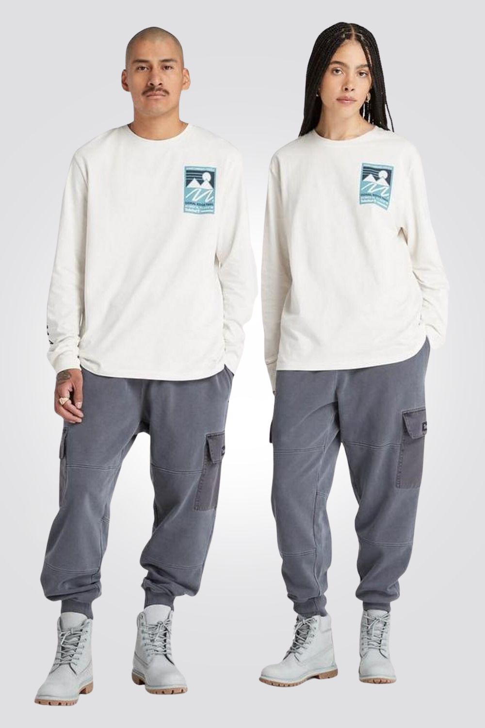 TIMBERLAND - חולצה ארוכה GRAPHIC TEE VINTAG בצבע לבן - MASHBIR//365