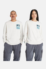 TIMBERLAND - חולצה ארוכה GRAPHIC TEE VINTAG בצבע לבן - MASHBIR//365