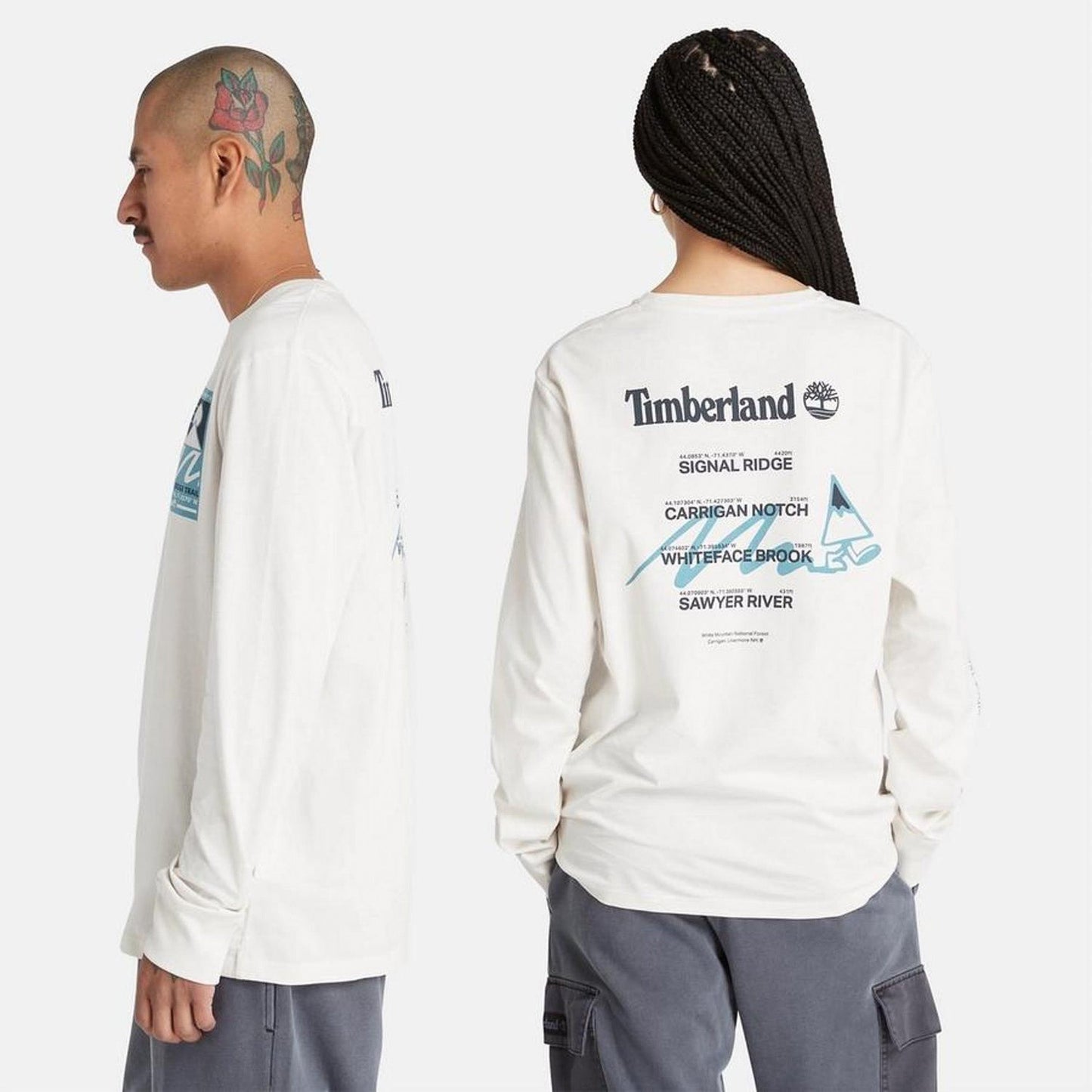 TIMBERLAND - חולצה ארוכה GRAPHIC TEE VINTAG בצבע לבן - MASHBIR//365