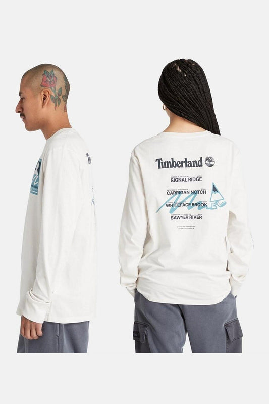 TIMBERLAND - חולצה ארוכה GRAPHIC TEE VINTAG בצבע לבן - MASHBIR//365