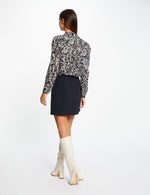 MORGAN - חולצה ארוכה הדפס שחור לבן - MASHBIR//365