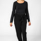 DELTA - חולצה ארוכה לנשים צווארון עגול רחב בצבע שחור - MASHBIR//365 - 5