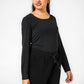 DELTA - חולצה ארוכה לנשים צווארון עגול רחב בצבע שחור - MASHBIR//365 - 1