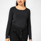 DELTA - חולצה ארוכה לנשים צווארון עגול רחב בצבע שחור - MASHBIR//365 - 4