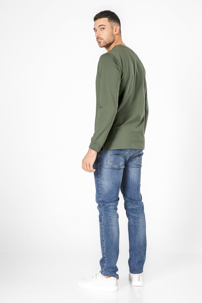 KENNETH COLE - חולצה ארוכה עם לוגו - MASHBIR//365