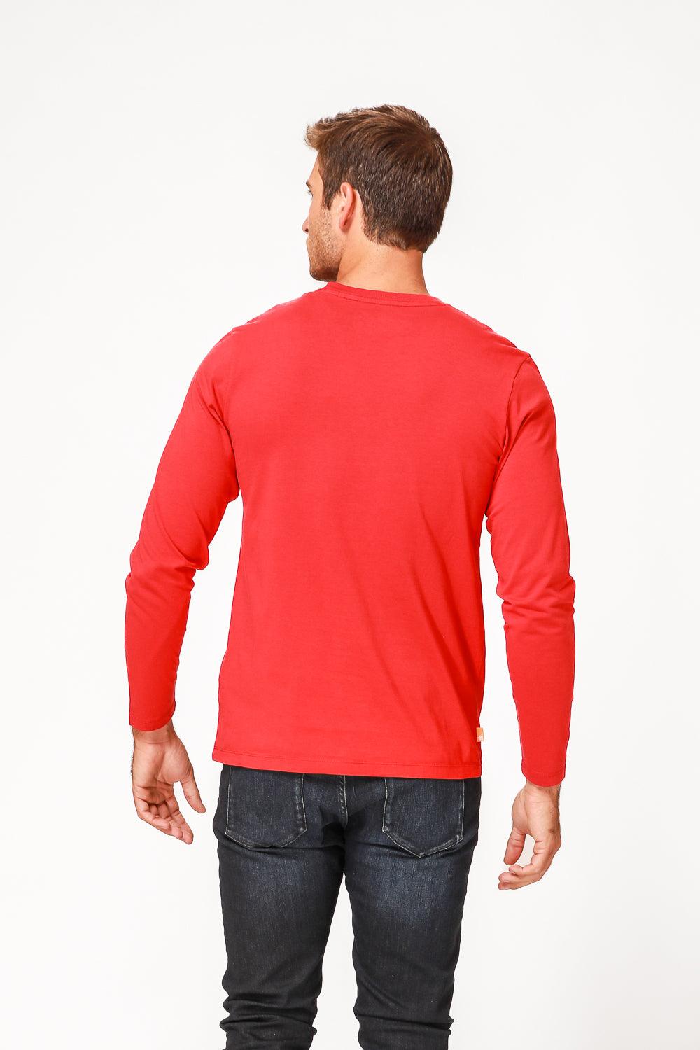 TIMBERLAND - חולצה ארוכה עם לוגו בצבע אדום - MASHBIR//365