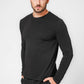 DELTA - חולצה ארוכה צווארון עגול SLIM בצבע שחור - MASHBIR//365 - 2