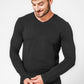 DELTA - חולצה ארוכה צווארון וי SLIM בצבע שחור - MASHBIR//365 - 1