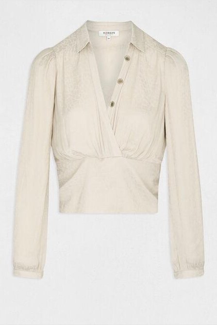 MORGAN - חולצה בצבע בז' עם כפתורים - MASHBIR//365