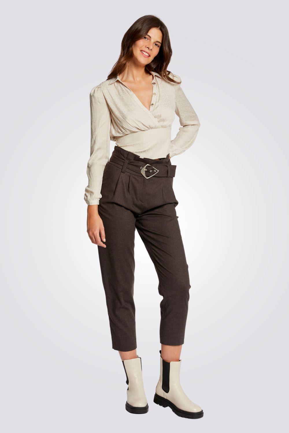 MORGAN - חולצה בצבע בז' עם כפתורים - MASHBIR//365