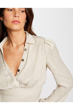 MORGAN - חולצה בצבע בז' עם כפתורים - MASHBIR//365