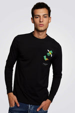 EMPORIO VALENTINI - חולצה בצבע שחור עם הדפס דולרים - MASHBIR//365