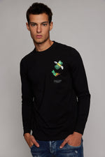 EMPORIO VALENTINI - חולצה בצבע שחור עם הדפס דולרים - MASHBIR//365