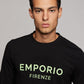 EMPORIO VALENTINI - חולצה בצבע שחור עם כיתוב לוגו ירוק - MASHBIR//365 - 2