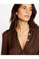 MORGAN - חולצה בצבע חום עם כפתורים - MASHBIR//365