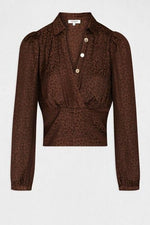 MORGAN - חולצה בצבע חום עם כפתורים - MASHBIR//365