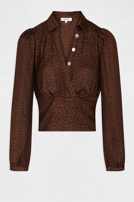 MORGAN - חולצה בצבע חום עם כפתורים - MASHBIR//365