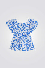 OKAIDI - חולצה פרחונית בצבע כחול לילדות - MASHBIR//365