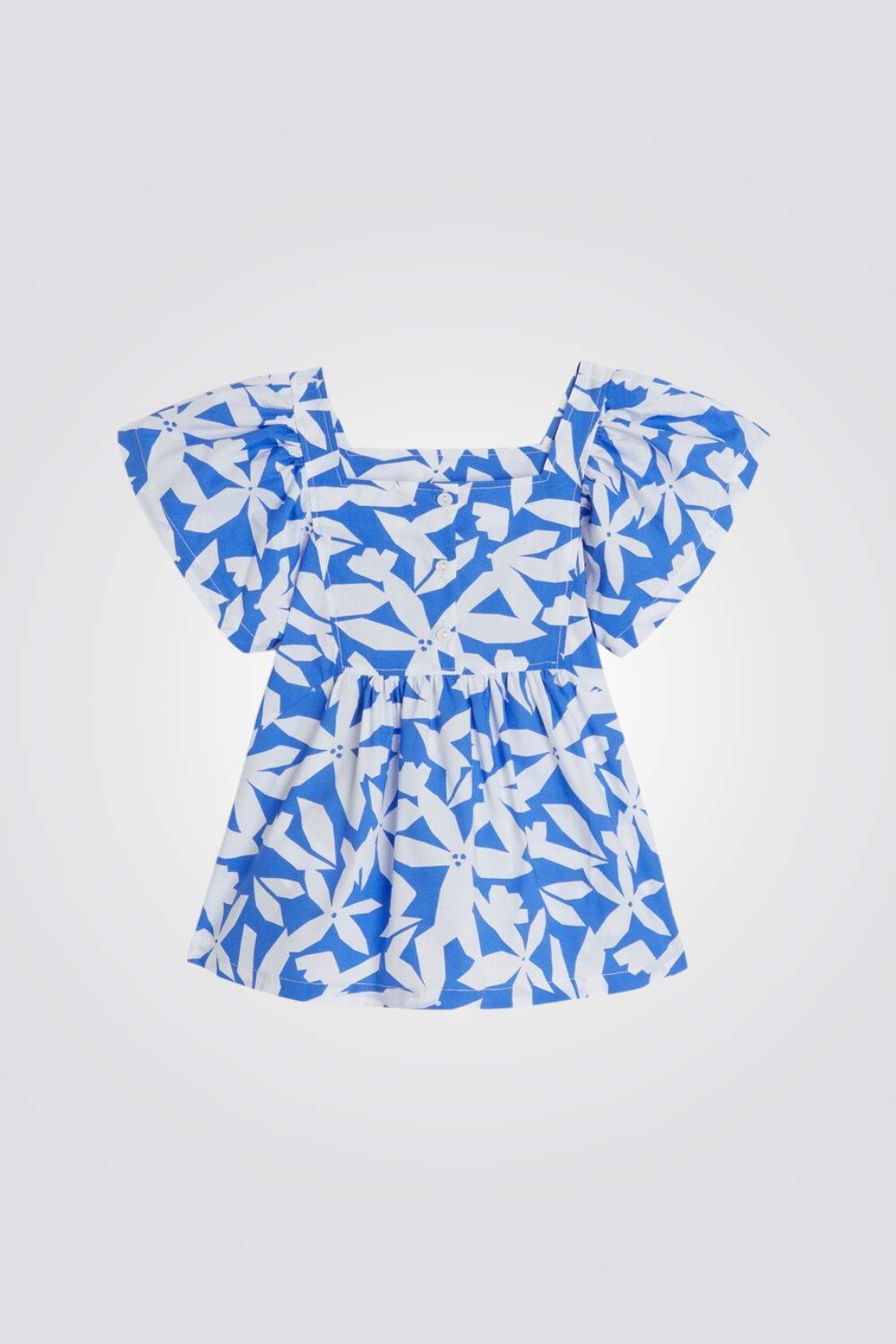 OKAIDI - חולצה פרחונית בצבע כחול לילדות - MASHBIR//365