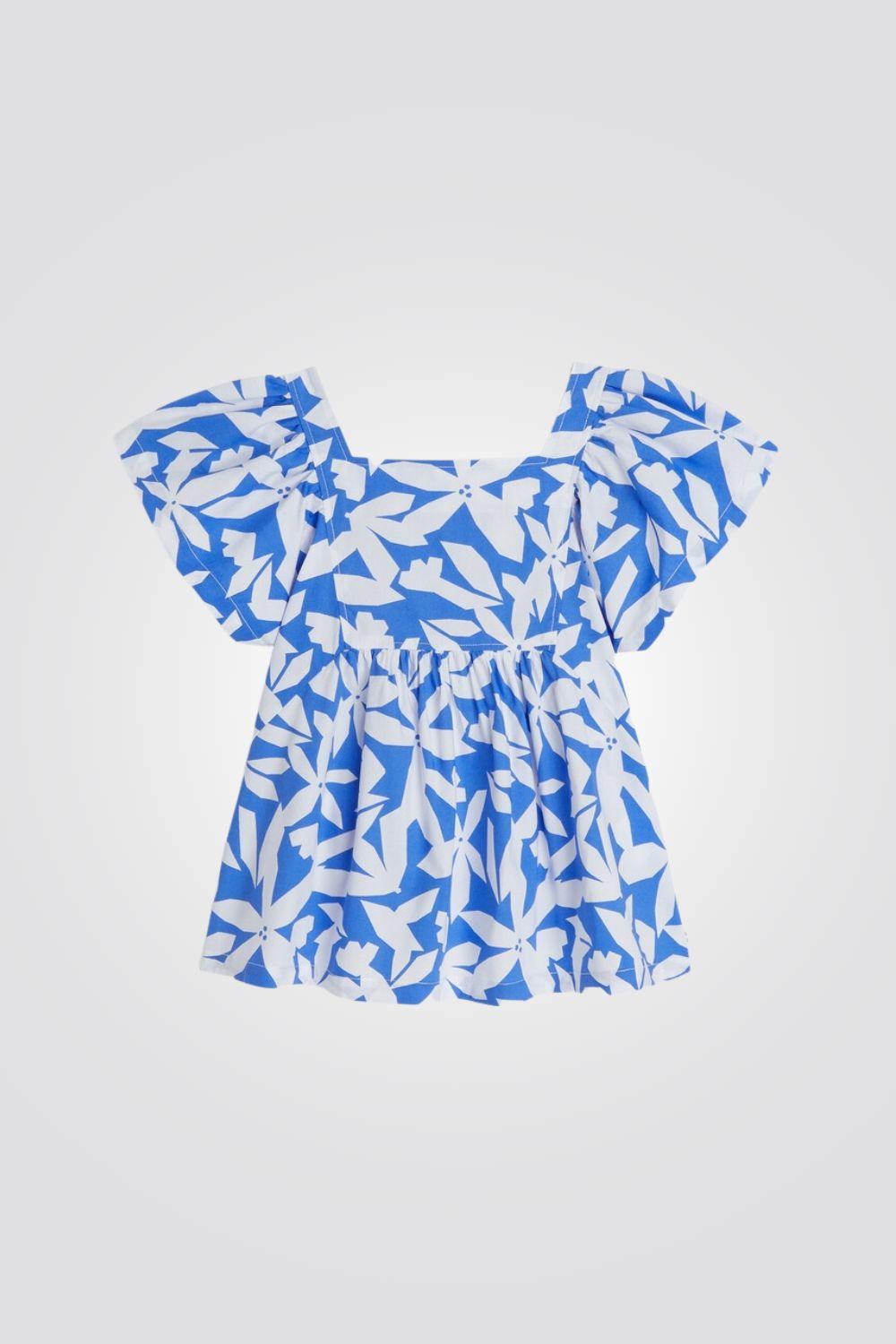 OKAIDI - חולצה פרחונית בצבע כחול לילדות - MASHBIR//365