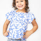 OKAIDI - חולצה פרחונית בצבע כחול לילדות - MASHBIR//365 - 2