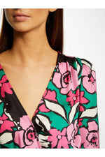 MORGAN - חולצה פרחונית לנשים בצבע טורקיז - MASHBIR//365