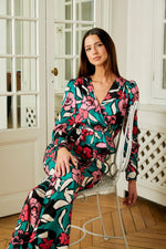 MORGAN - חולצה פרחונית לנשים בצבע טורקיז - MASHBIR//365