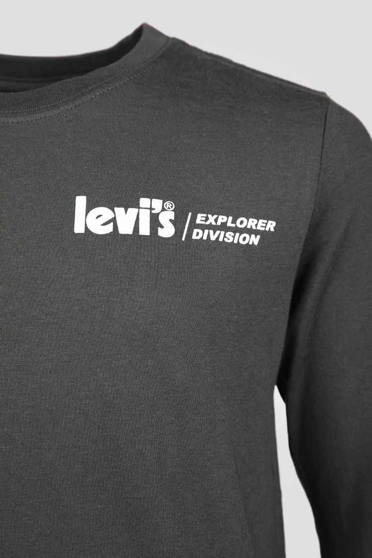 LEVI'S - חולצה הדפס לוגו ליוויס בצבע שחור לנערים - MASHBIR//365