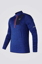 NEW BALANCE - חולצה חצי רוכסן בצבע כחול - MASHBIR//365