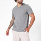 DELTA - חולצה קצרה צווארון וי CLASSIC FIT בצבע אפור - MASHBIR//365 - 1