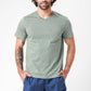DELTA - חולצה קצרה צווארון וי CLASSIC FIT בצבע ירוק - MASHBIR//365 - 1