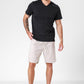 DELTA - חולצה קצרה צווארון וי CLASSIC FIT בצבע שחור - MASHBIR//365 - 3